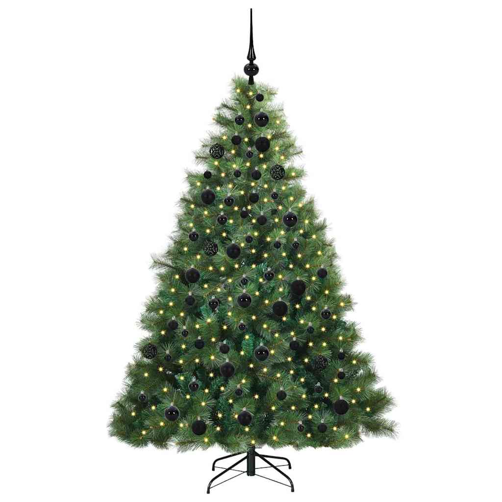 Albero di Natale artificiale con 300 LED Verde 180 cm PE e PVC