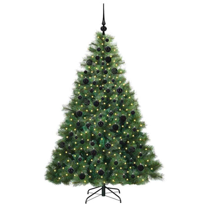 Albero di Natale artificiale con 300 LED Verde 180 cm PE e PVC