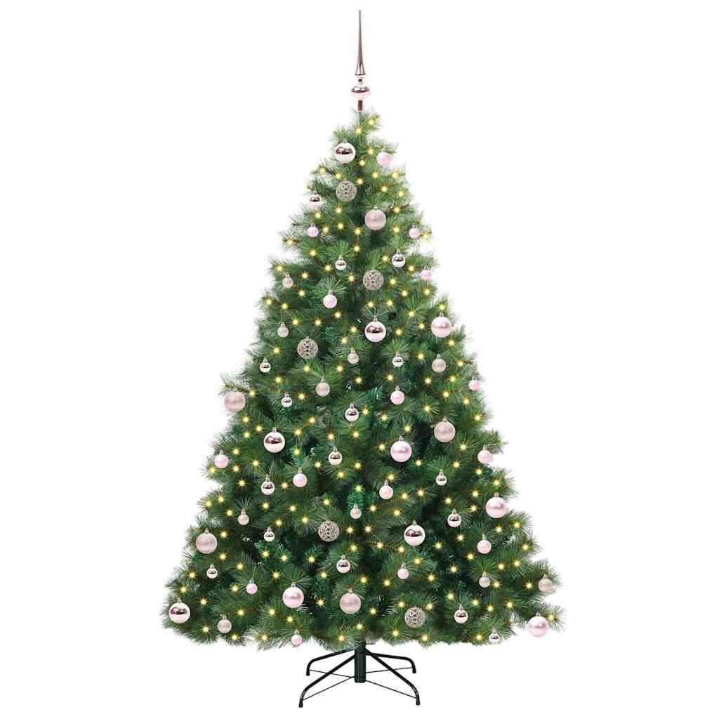 Albero di Natale artificiale con 300 LED Verde 180 cm PE e PVC