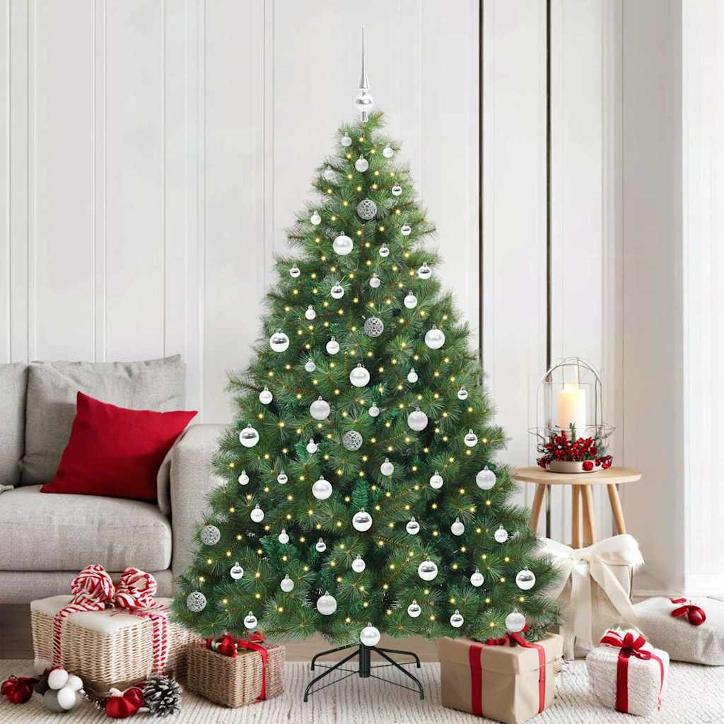 Albero di Natale artificiale con 300 LED Verde 180 cm PE e PVC