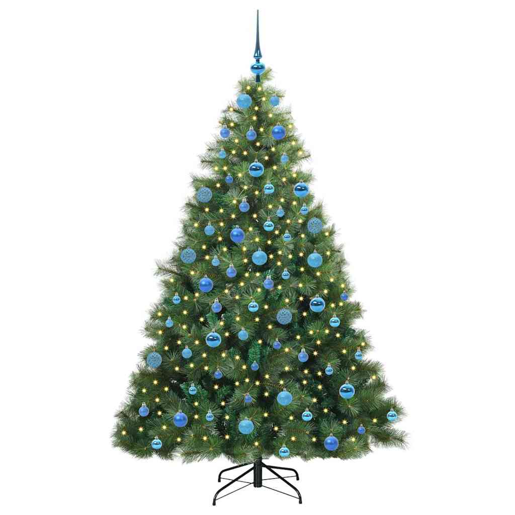 Albero di Natale artificiale con 300 LED Verde 180 cm PE e PVC