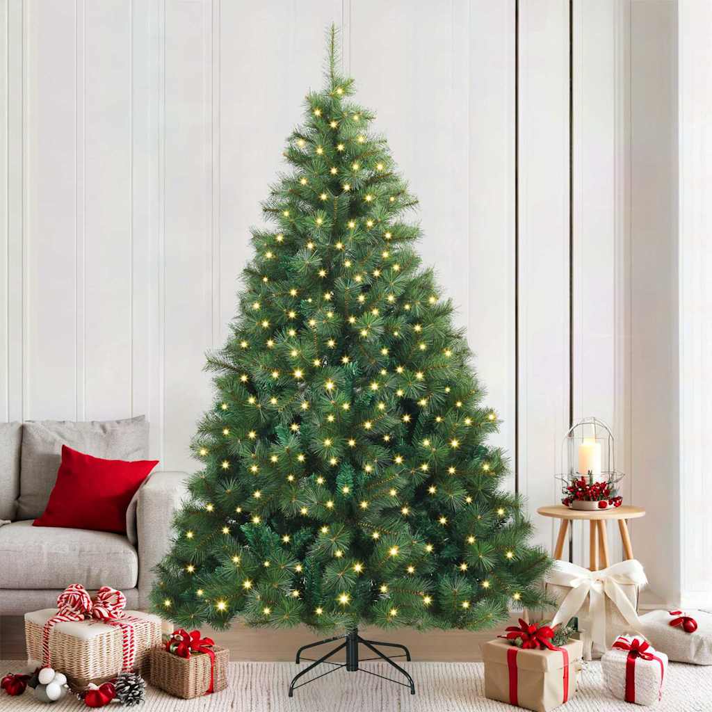 Albero di Natale artificiale con 300 LED Verde 210 cm PE e PVC | homemem39
