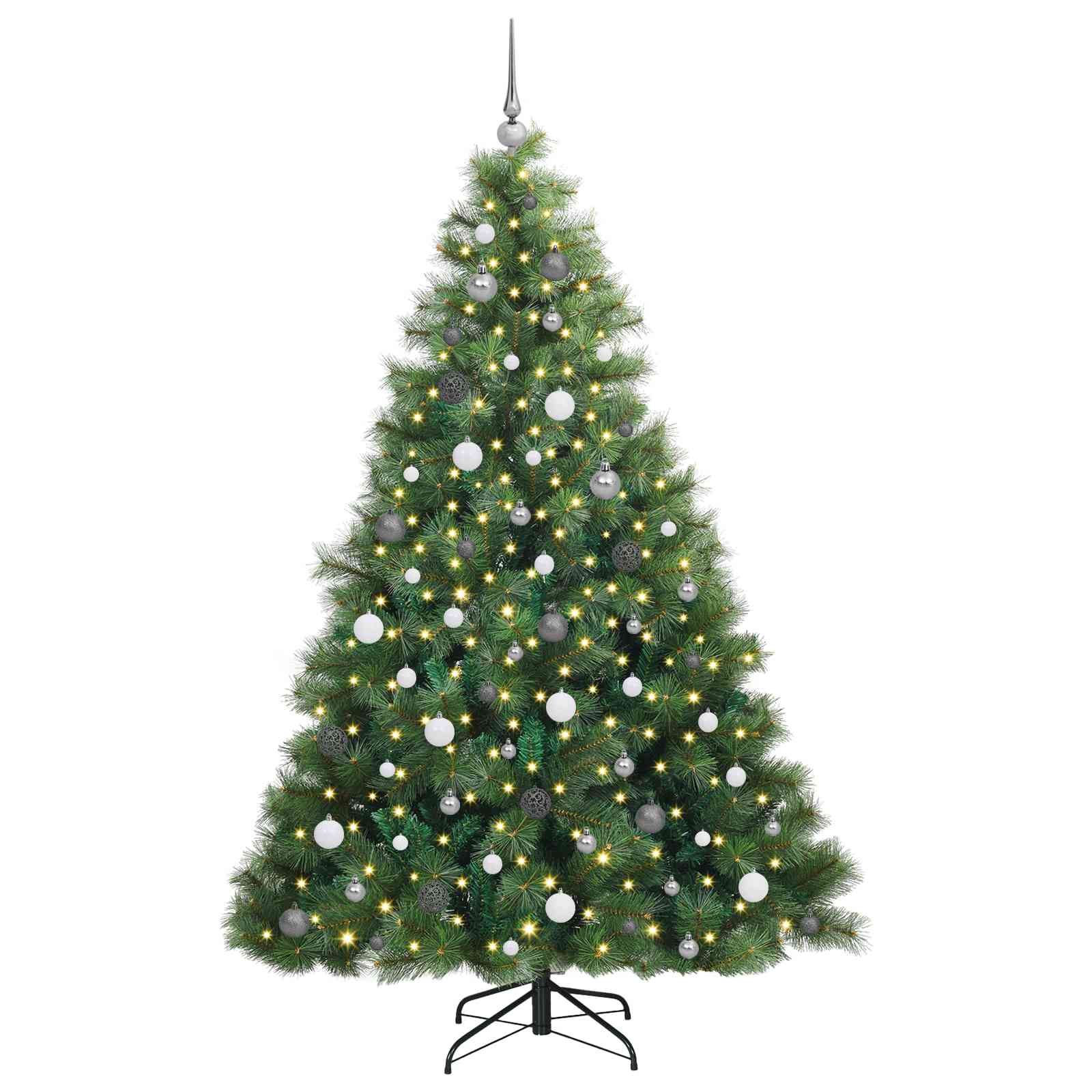 Albero di Natale artificiale con 300 LED Verde 210 cm PE e PVC | homemem39