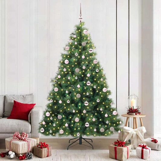 Albero di Natale artificiale con 300 LED Verde 210 cm PE e PVC | homemem39