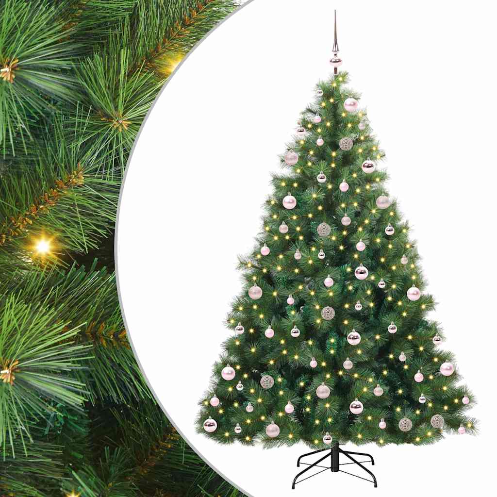 Albero di Natale artificiale con 300 LED Verde 210 cm PE e PVC | homemem39