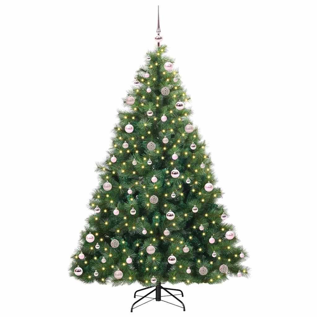 Albero di Natale artificiale con 300 LED Verde 210 cm PE e PVC | homemem39