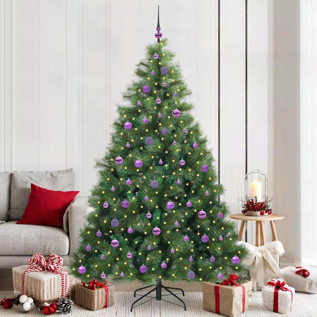 Albero di Natale artificiale con 300 LED Verde 210 cm PE e PVC | homemem39