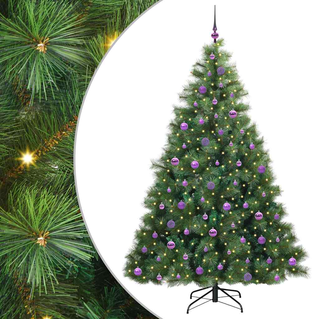 Albero di Natale artificiale con 300 LED Verde 210 cm PE e PVC | homemem39