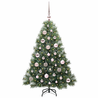 Albero di Natale artificiale con 150 LED Verde 120 cm PE e PVC