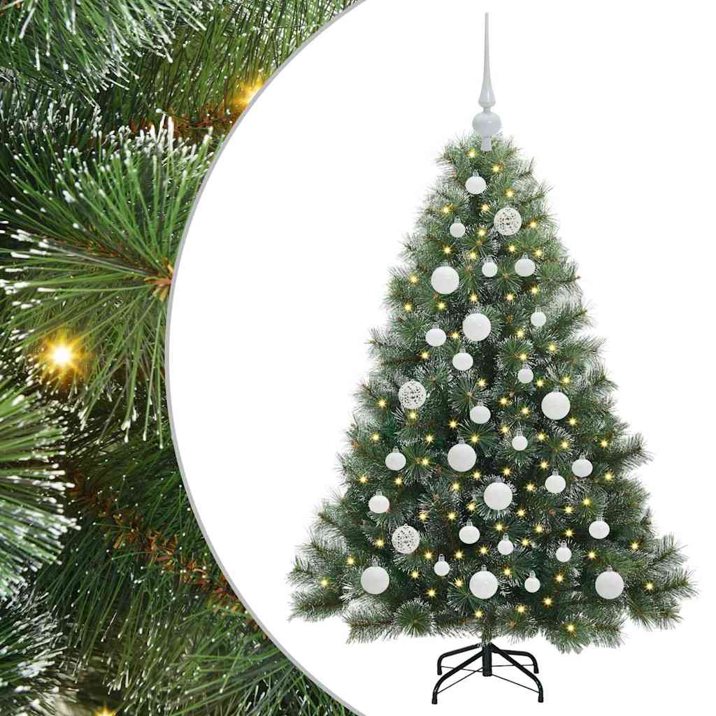 Albero di Natale artificiale con 150 LED Verde 120 cm PE e PVC