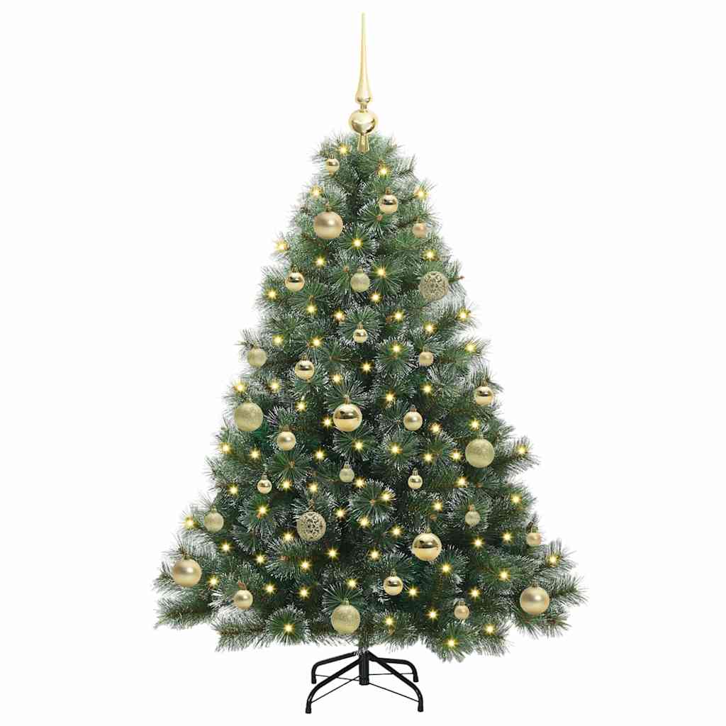 Albero di Natale artificiale con 150 LED Verde 120 cm PE e PVC