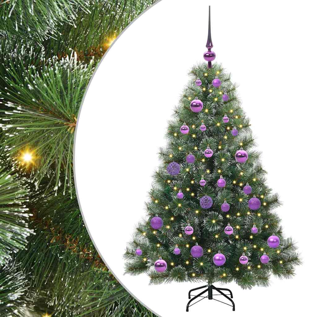 Albero di Natale artificiale con 150 LED Verde 120 cm PE e PVC
