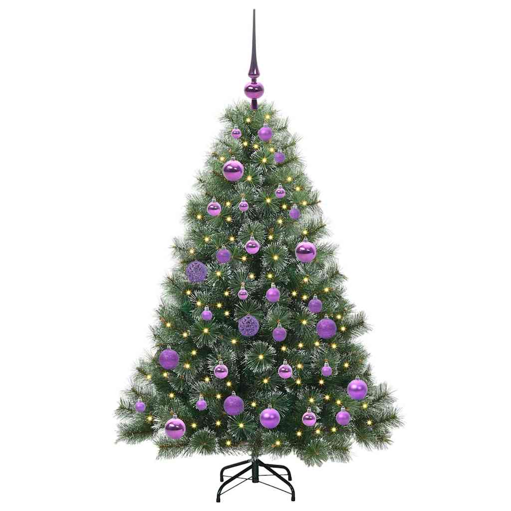 Albero di Natale artificiale con 150 LED Verde 120 cm PE e PVC
