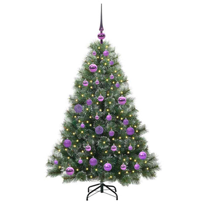 Albero di Natale artificiale con 150 LED Verde 120 cm PE e PVC