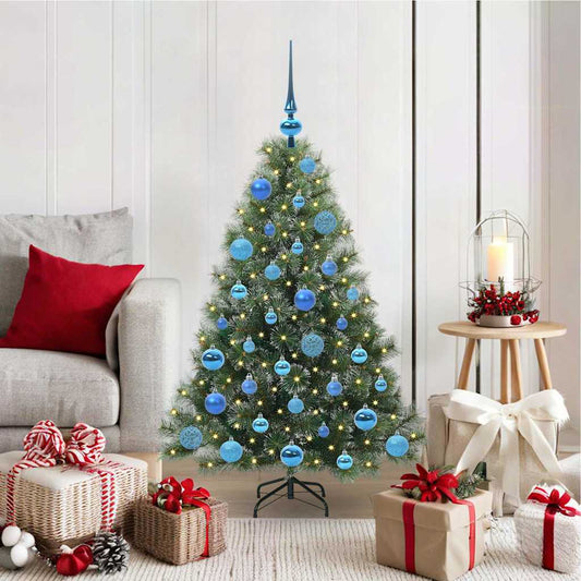 Albero di Natale artificiale con 150 LED Verde 120 cm PE e PVC