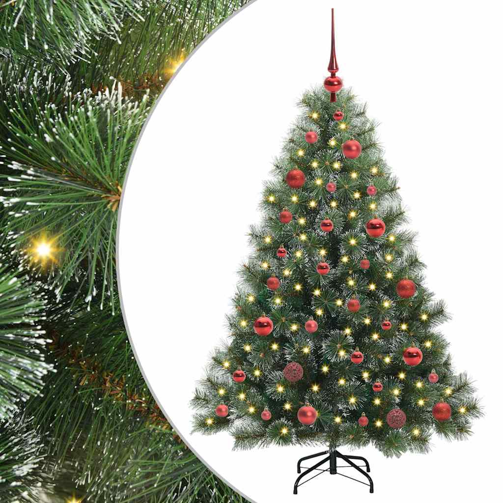 Albero di Natale artificiale con 150 LED Verde 150 cm PE e PVC