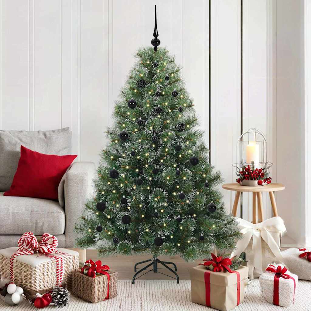 Albero di Natale artificiale con 150 LED Verde 150 cm PE e PVC