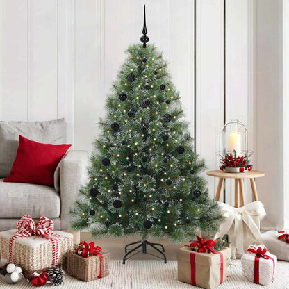 Albero di Natale artificiale con 150 LED Verde 150 cm PE e PVC