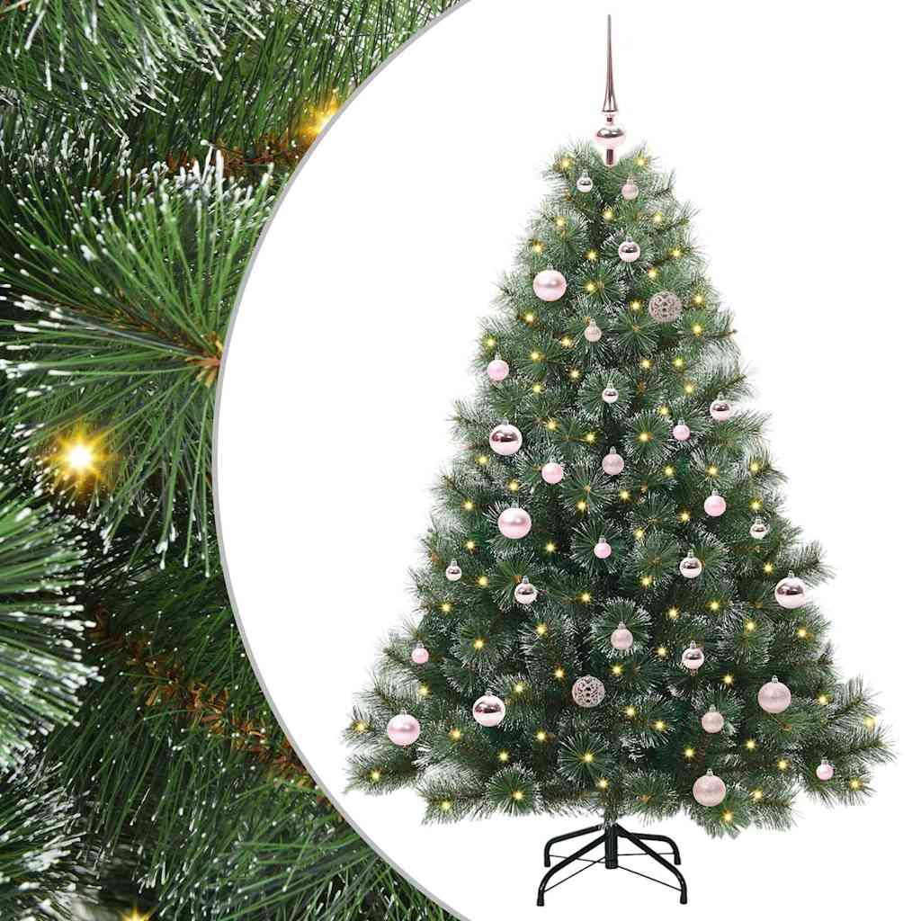 Albero di Natale artificiale con 150 LED Verde 150 cm PE e PVC