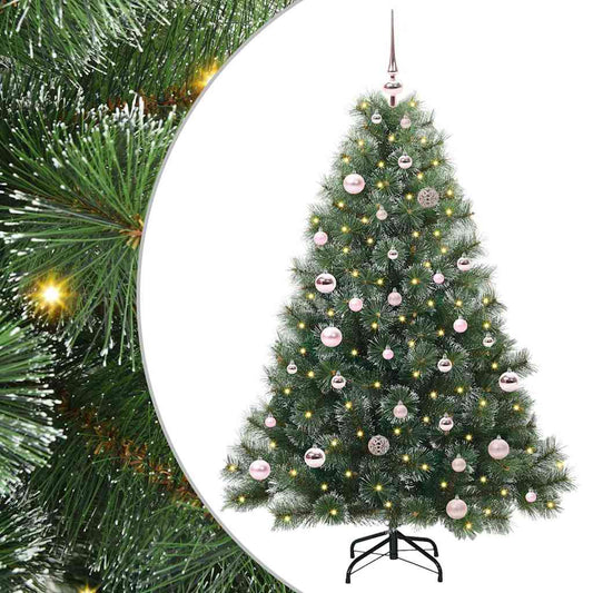 Albero di Natale artificiale con 150 LED Verde 150 cm PE e PVC
