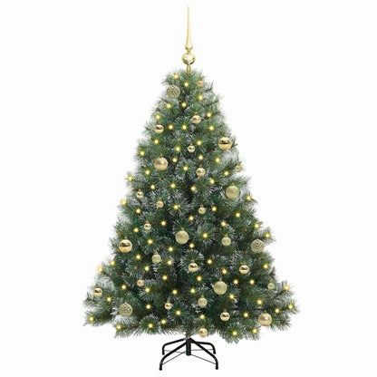 Albero di Natale artificiale con 150 LED Verde 150 cm PE e PVC