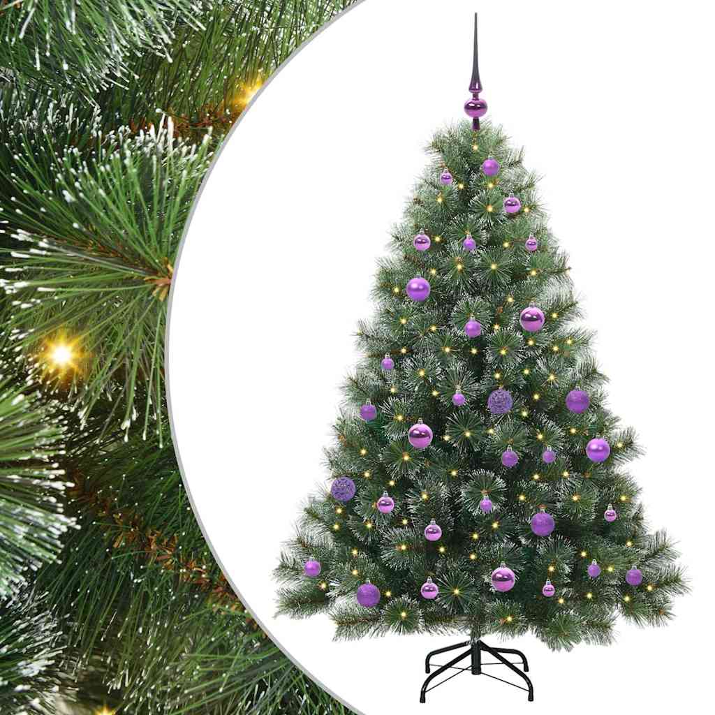 Albero di Natale artificiale con 150 LED Verde 150 cm PE e PVC