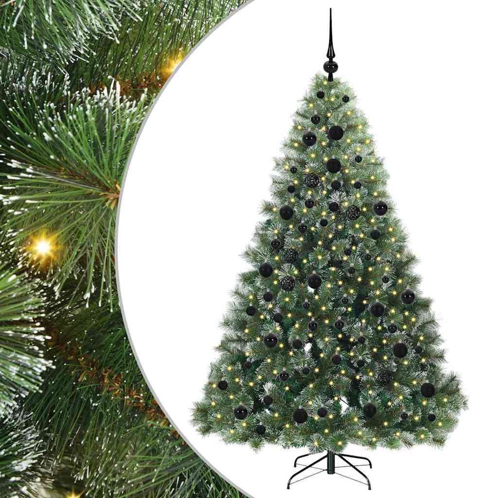 Albero di Natale artificiale con 300 LED Verde 180 cm PE e PVC