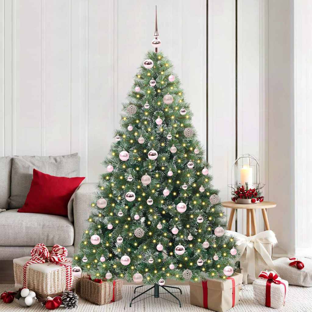 Albero di Natale artificiale con 300 LED Verde 180 cm PE e PVC