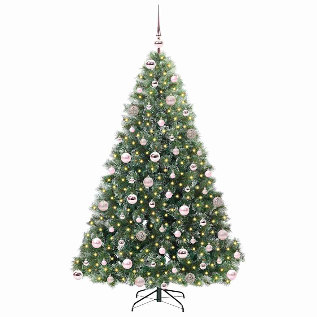 Albero di Natale artificiale con 300 LED Verde 180 cm PE e PVC