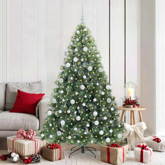 Albero di Natale artificiale con 300 LED Verde 180 cm PE e PVC