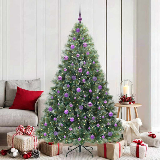 Albero di Natale artificiale con 300 LED Verde 180 cm PE e PVC