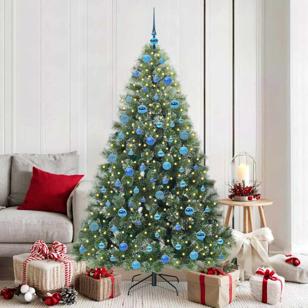 Albero di Natale artificiale con 300 LED Verde 180 cm PE e PVC