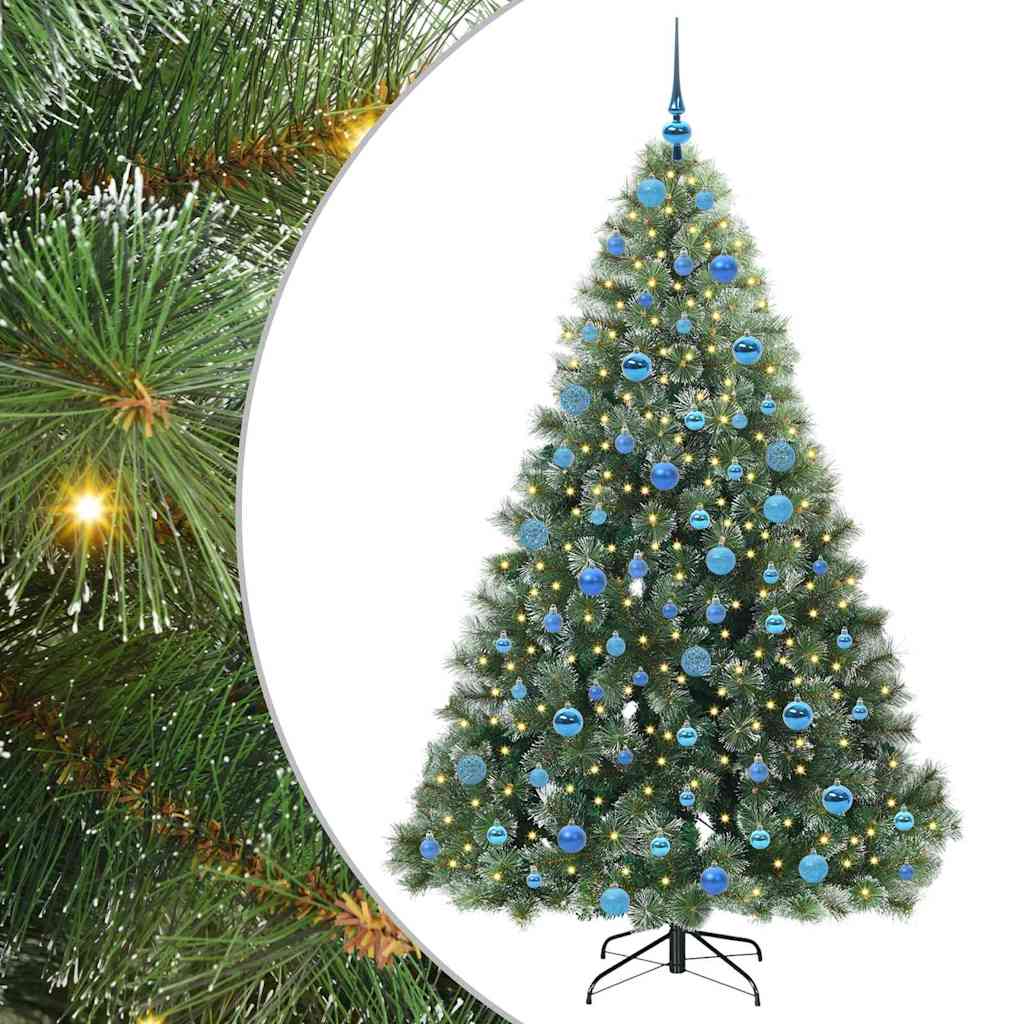 Albero di Natale artificiale con 300 LED Verde 180 cm PE e PVC