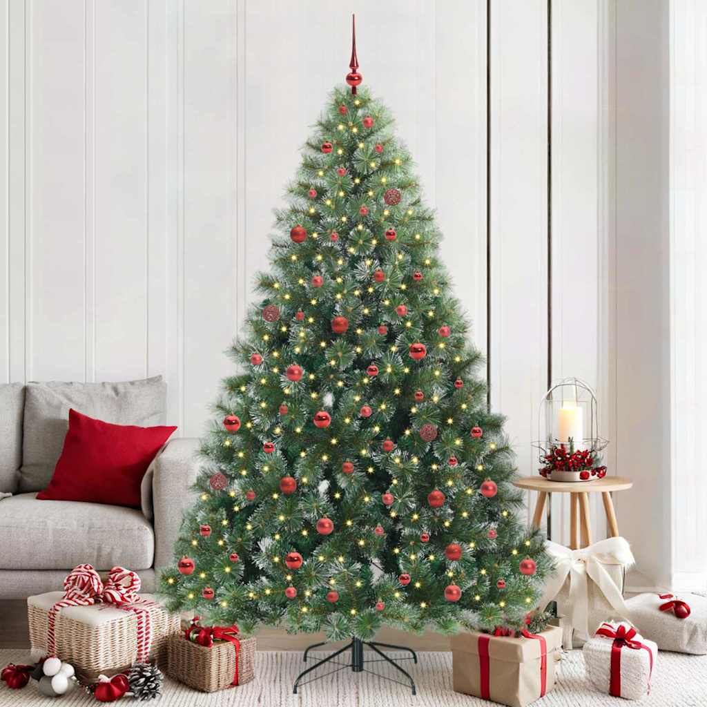 Albero di Natale artificiale con 300 LED Verde 210 cm PE e PVC
