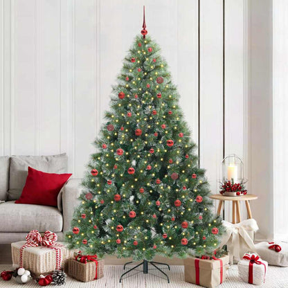 Albero di Natale artificiale con 300 LED Verde 210 cm PE e PVC