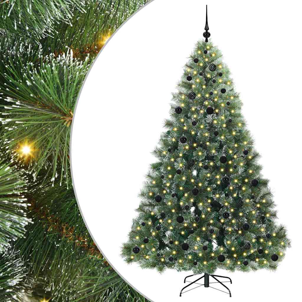 Albero di Natale artificiale con 300 LED Verde 210 cm PE e PVC