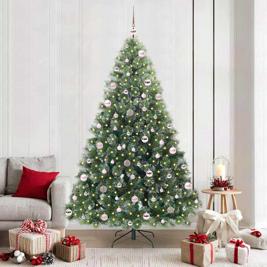 Albero di Natale artificiale con 300 LED Verde 210 cm PE e PVC