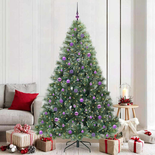 Albero di Natale artificiale con 300 LED Verde 210 cm PE e PVC