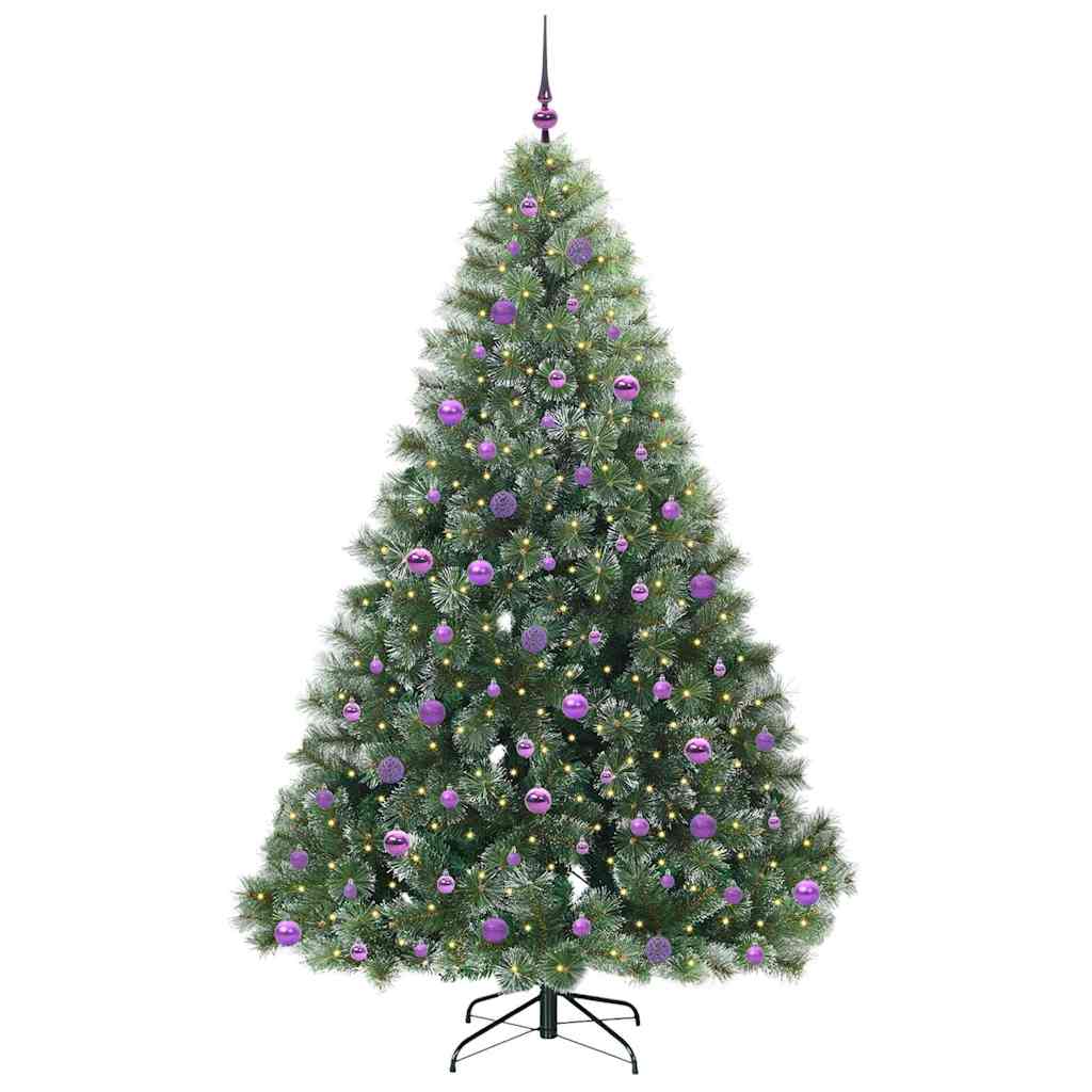 Albero di Natale artificiale con 300 LED Verde 210 cm PE e PVC