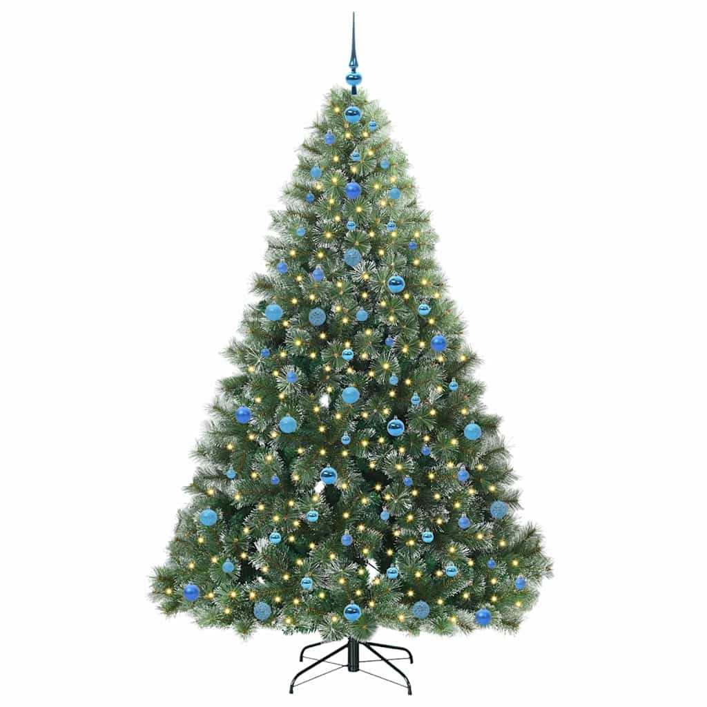 Albero di Natale artificiale con 300 LED Verde 210 cm PE e PVC