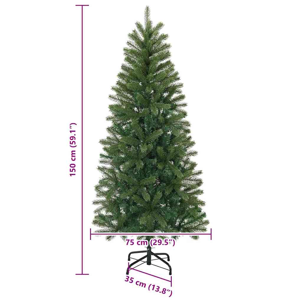 Albero di Natale artificiale Verde 150 cm PVC, PE e acciaio