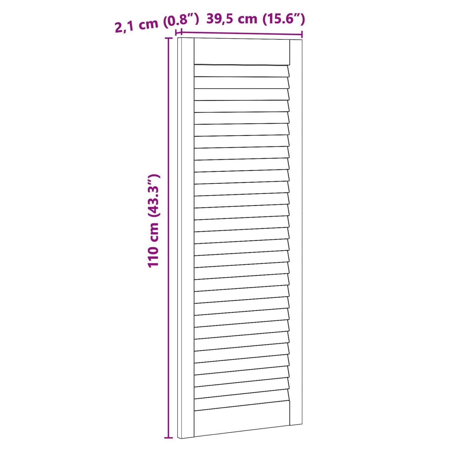 Porta per Armadio con porta 2 pcs Naturale 110 x 2,1 x 39,5 cm