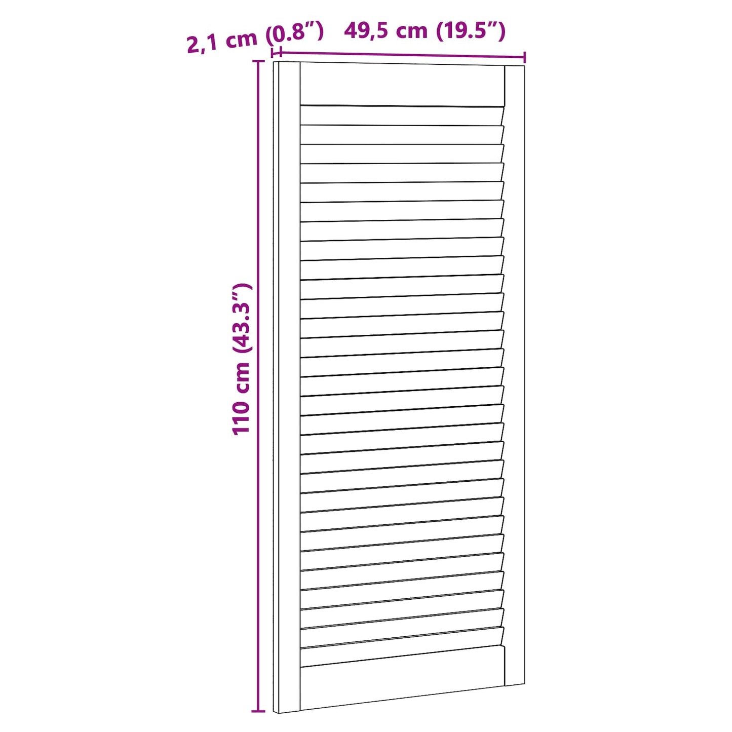 Porta per Armadio con porta 2 pcs Naturale 49,5 x 2,1 x 110 cm