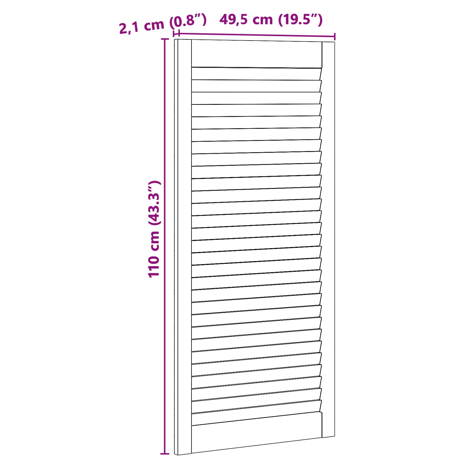 Porta per Armadio con porta 2 pcs Naturale 49,5 x 2,1 x 110 cm | homemem39