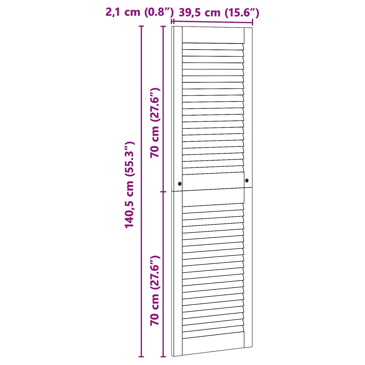 Porta per Armadio 2 pcs Naturale 140,5 x 2,1 x 39,5 cm | homemem39