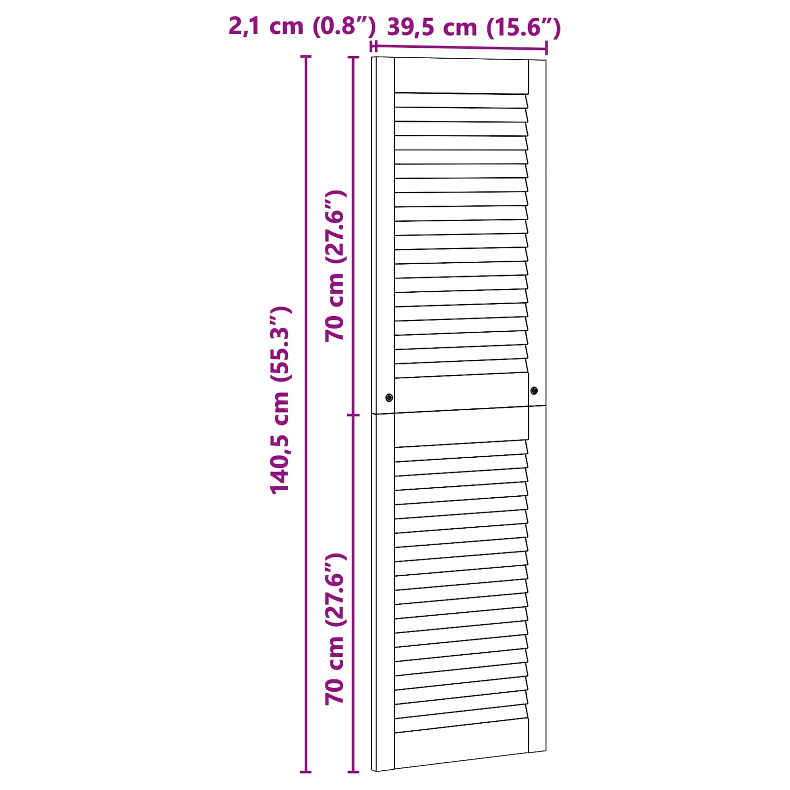 Porta per Armadio 2 pcs Naturale 140,5 x 2,1 x 39,5 cm | homemem39