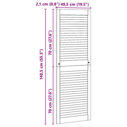 Porta per Armadio 2 pcs Naturale 49,5 x 2,1 x 140,5 cm