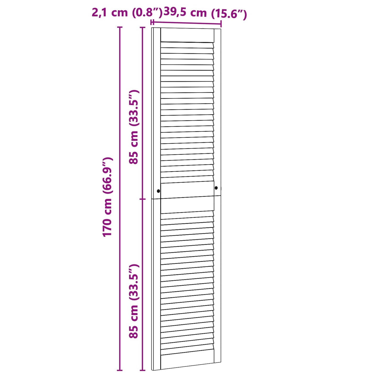 Porta per Armadio con porta 2 pcs Naturale 170 x 2,1 x 39,5 cm