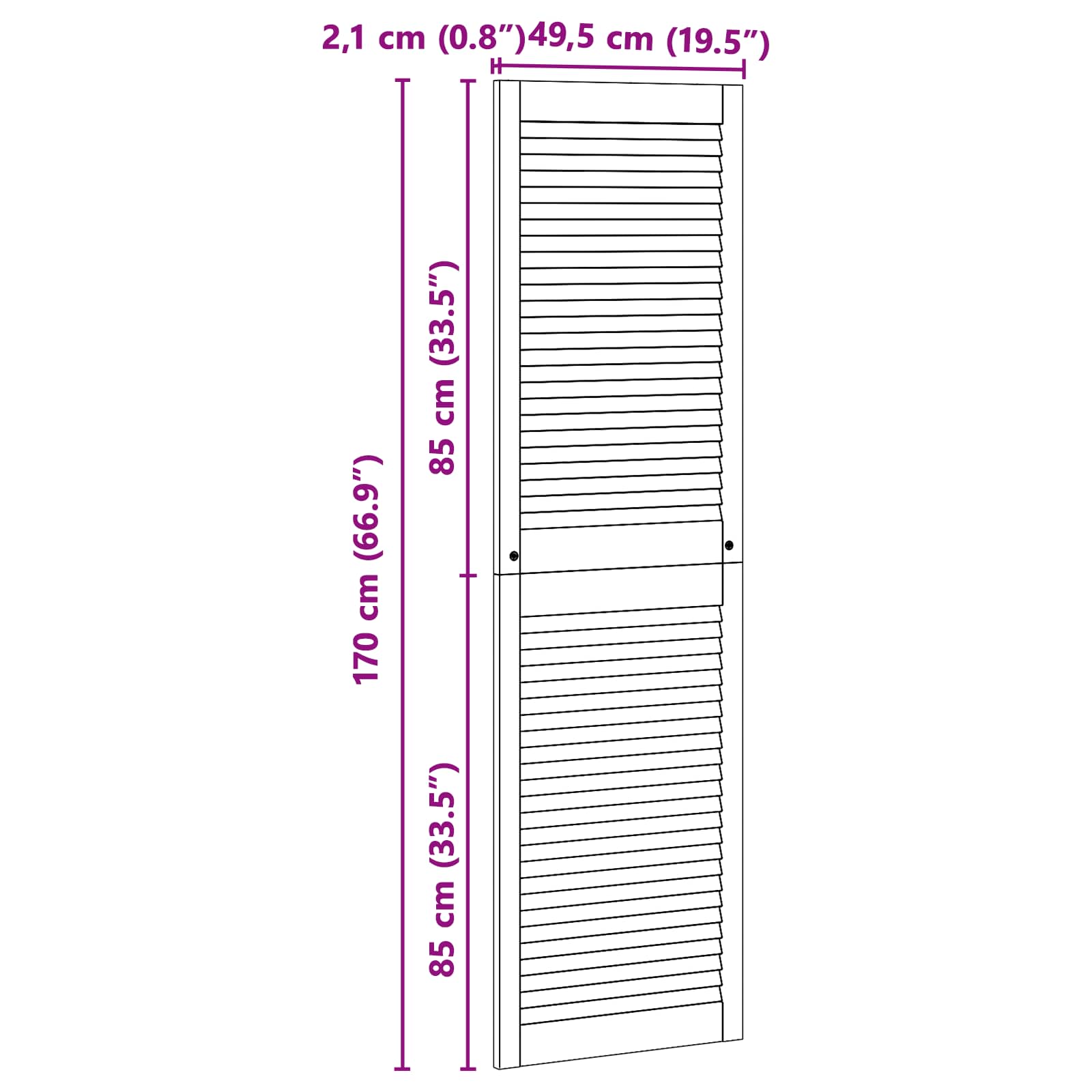 Porta per Armadio con porta 2 pcs Naturale 170 x 2,1 x 49,5 cm | homemem39