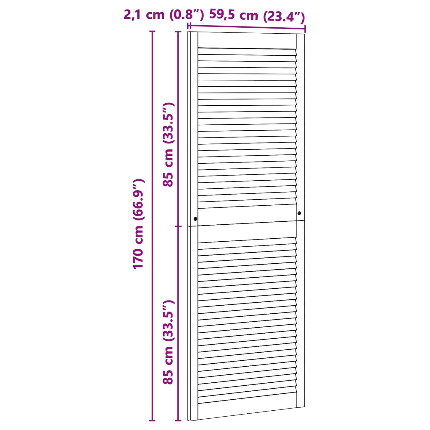 Porta per Armadio con porta 2 pcs Naturale 170 x 2,1 x 59,5 cm | homemem39